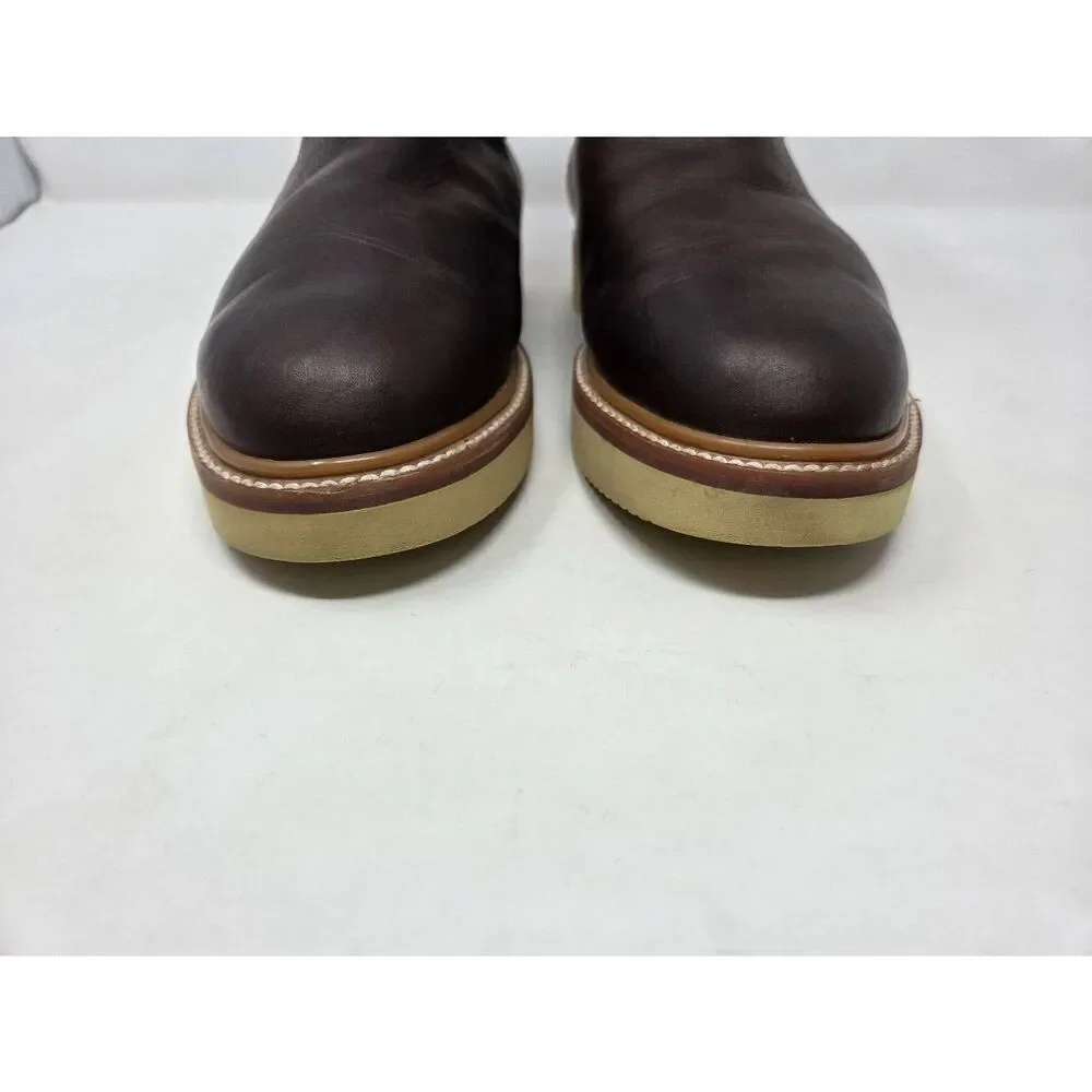ORIGINAL MICHEL BROWN LEATHER SHORT ANKLE PULL ON WORK BOOTS SOFT TOE MENS 11